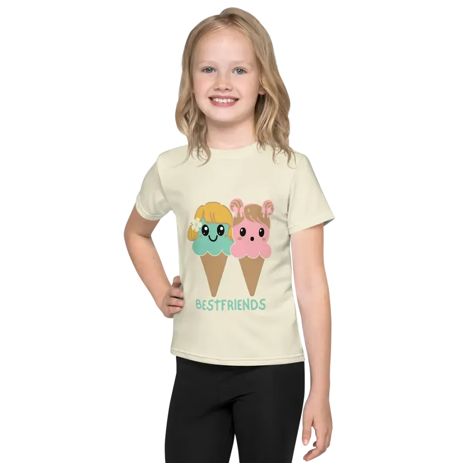 Best Friends Cartoon Ice Cream Cones Kids T-Shirt product image (1)