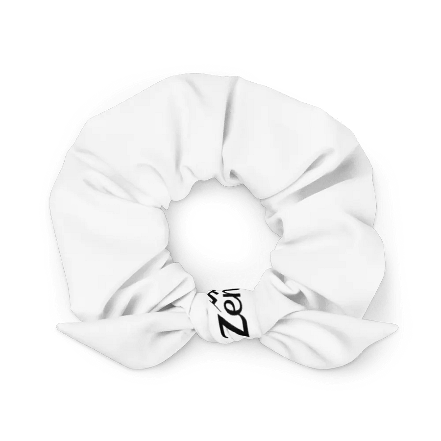 Zenith White Print Scrunchie - Eco-Friendly All-Over Design product image (4)