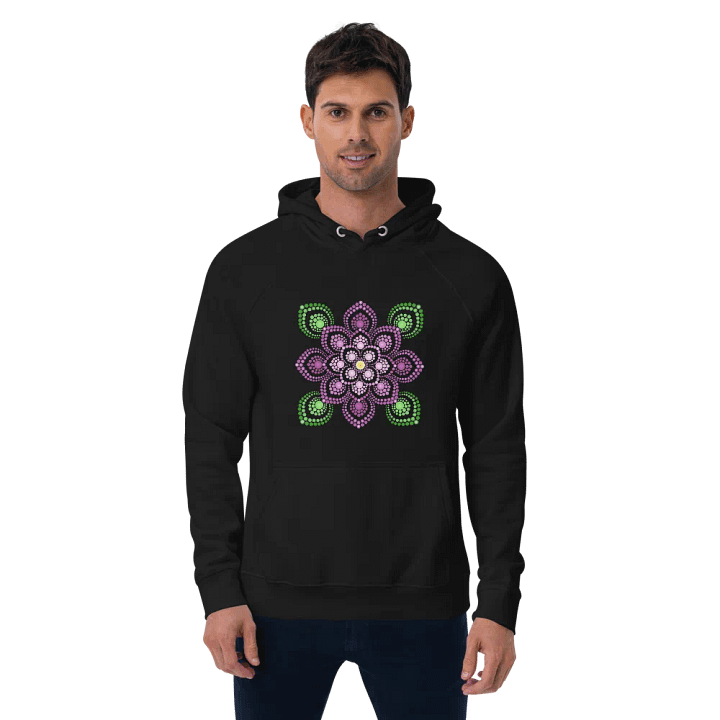 Purple and Green Mandala Unisex Eco Hoodie product image (2)