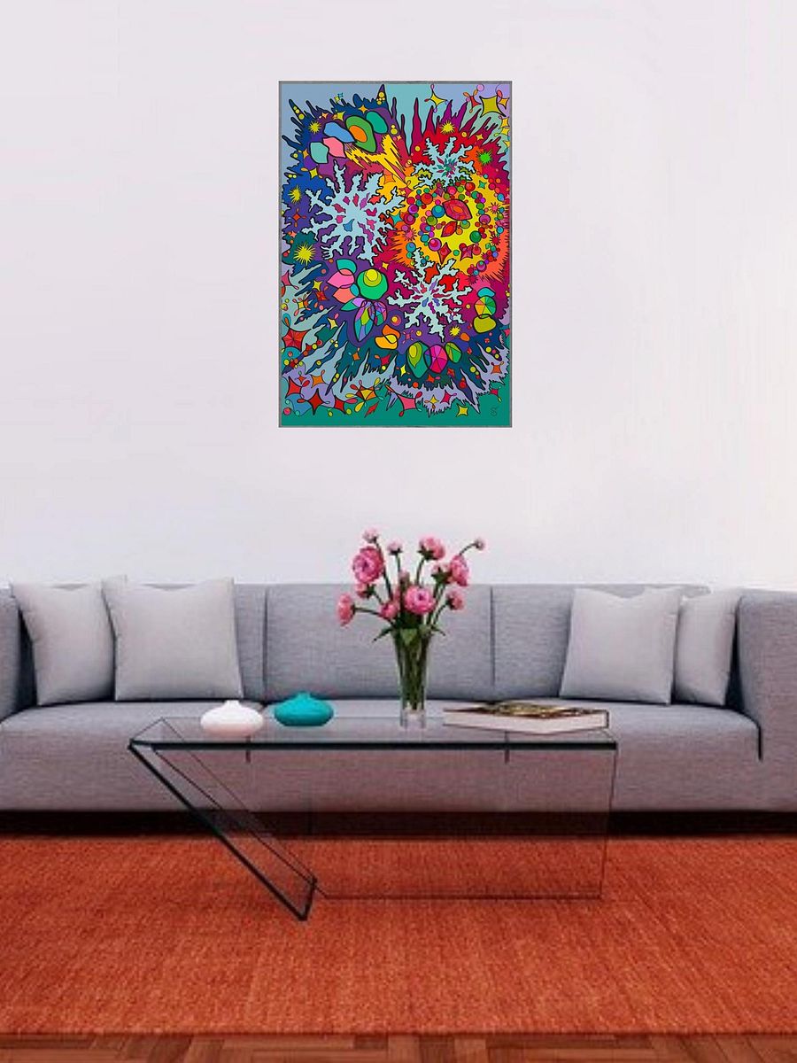 Vibrant Abstract Fusion Poster -Snowflakes product image (7)