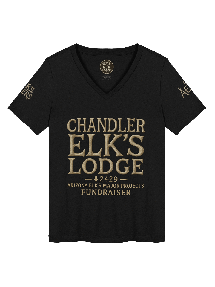 ELK LODGE Antler Crown Logo Ladies Vneck T-Shirt "AEMP" product image (4)