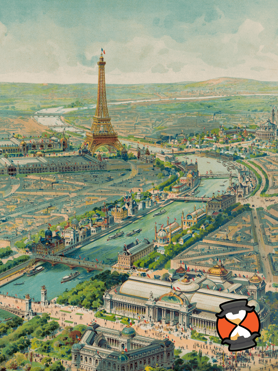 Paris 1900 Canvas Print – Hand-Drawn Historic City Map product image (2)