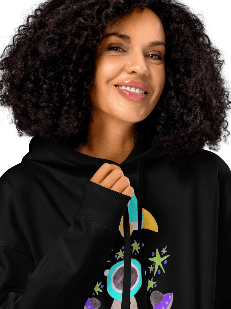 Abstract Cosmic Traveller Organic Hoodie product image (7)