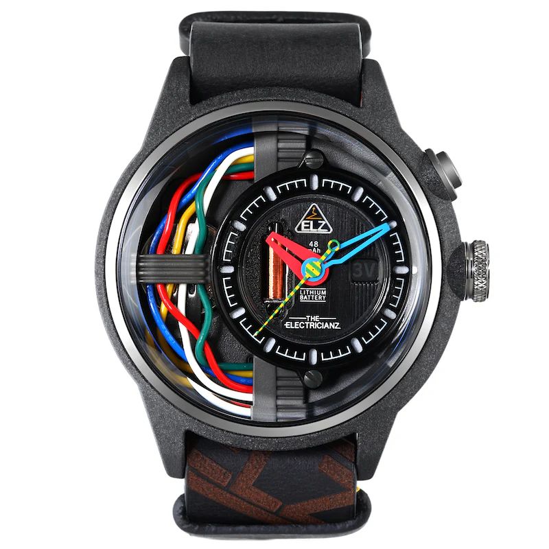 The Electricianz Carbon Z 45mm Black Leather product image (1)