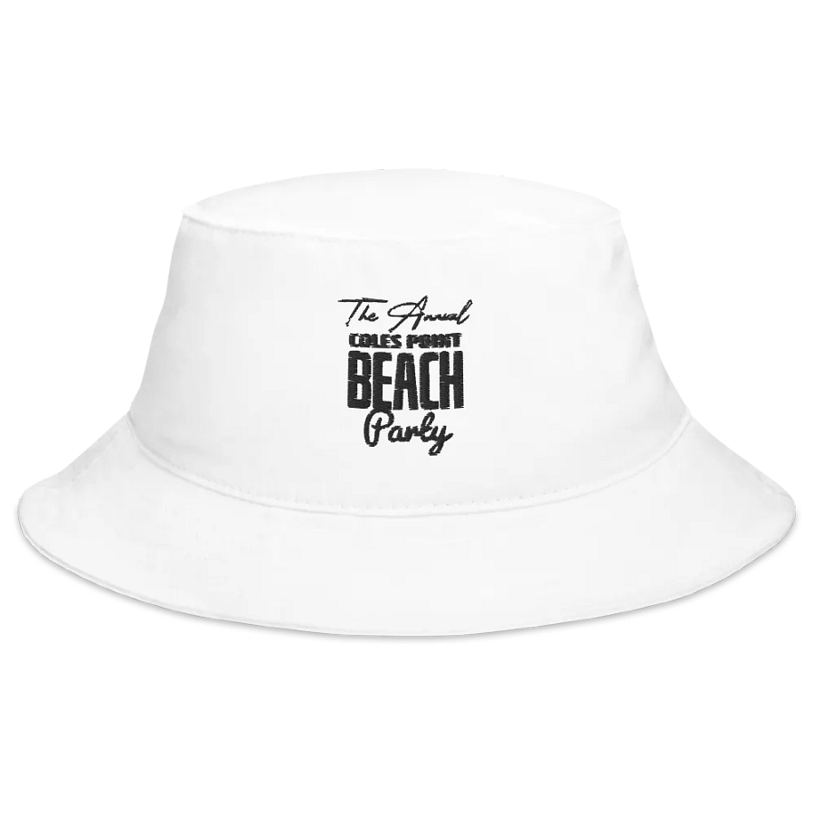 Coles Point Beach Party Embroidered Bucket Hat - Black Text product image (3)