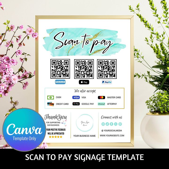 Marina - Scan To Pay QR Code Sign Template product image (1)