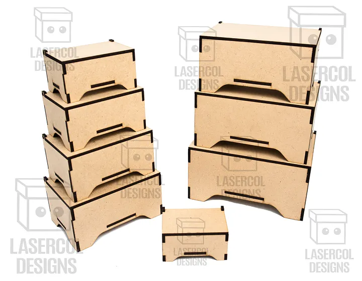 Boxes Bundle (Set 1-2-3-4-5-6-7-8) - Laser Cut Files product image (2)