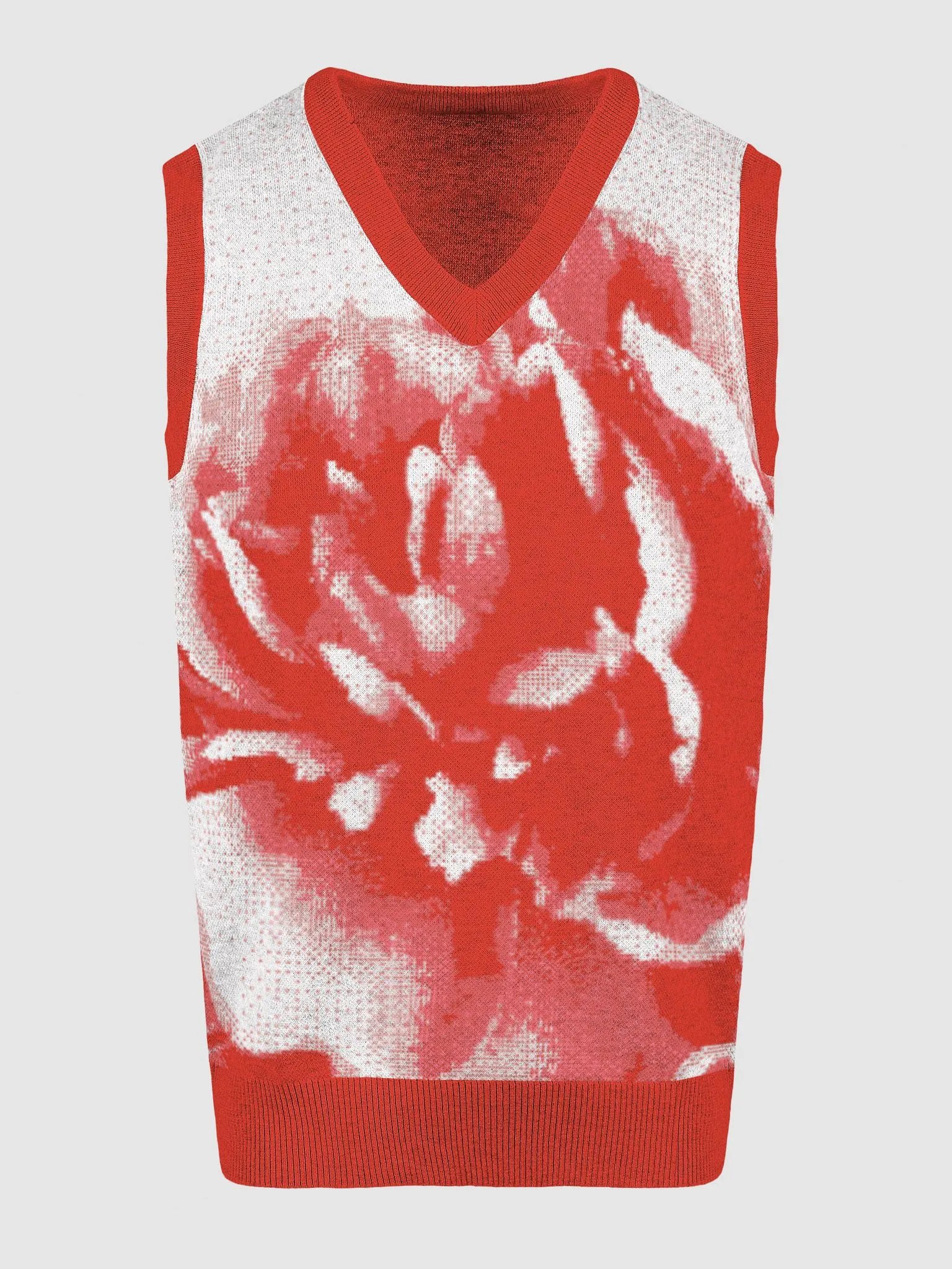Rose Knitted V-Neck Vest product image (14)