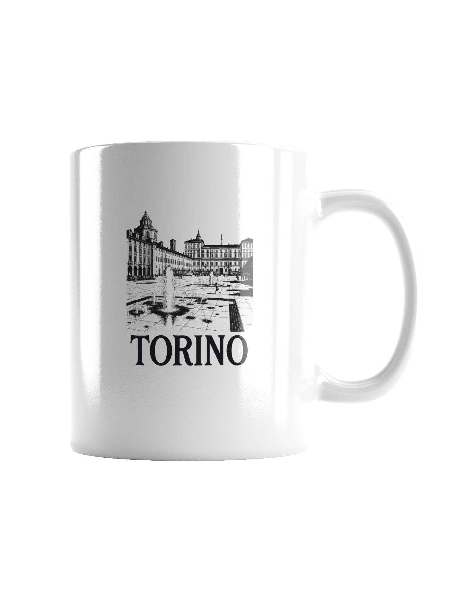 Torino Mug – Piazza Castello Black & White Design (11oz / 325ml) product image (1)