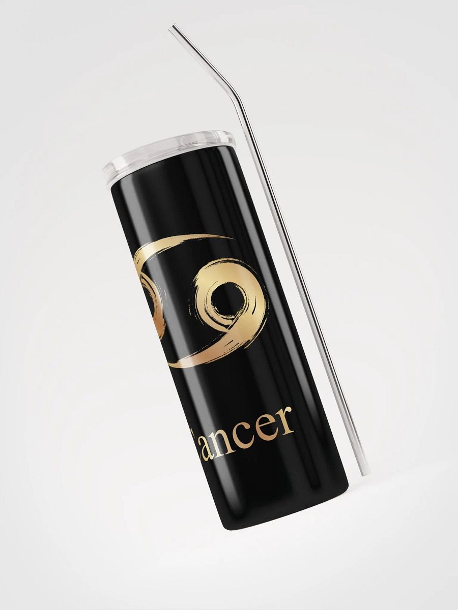 Golden Cancer Zodiac Stainless Steel Tumbler: Cosmic Elegance! ♋ product image (3)
