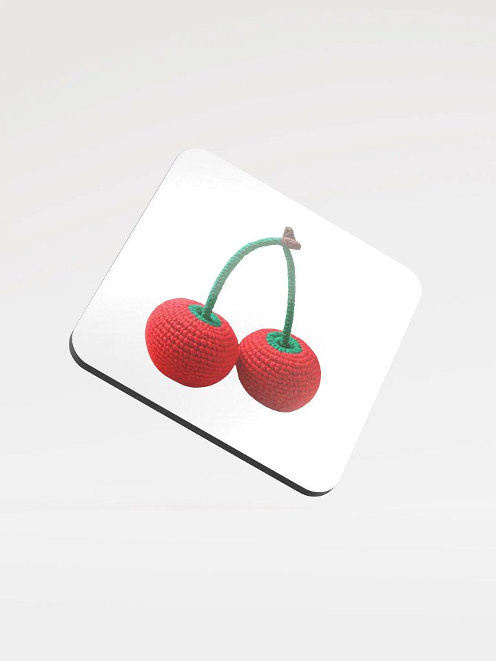 CozyAvocado Glossed Cork Coaster Cherries #1 product image (1)
