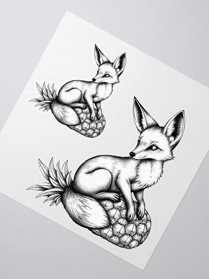 Vixen on a pineapple Ink draw vinyl sticker product image (2)