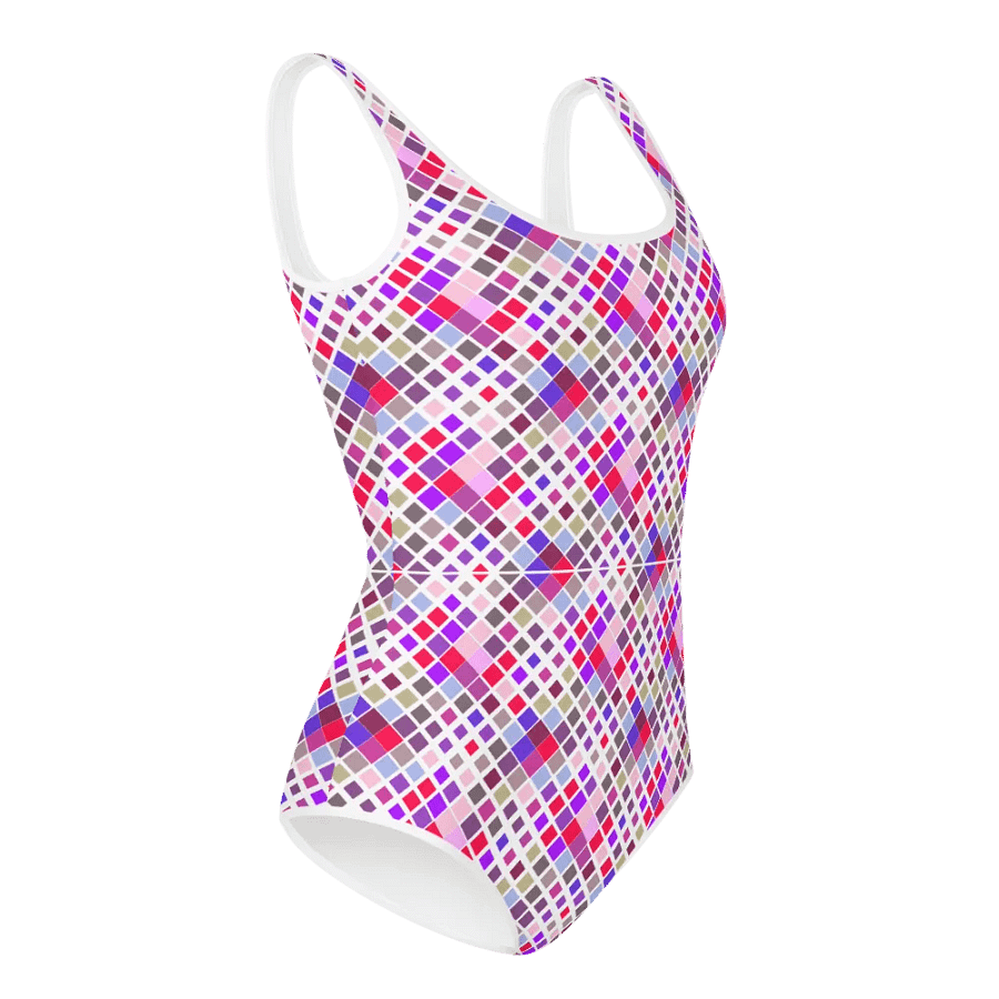 Colorful Square Patterns Youth Swimsuit - Ver 4 product image (3)