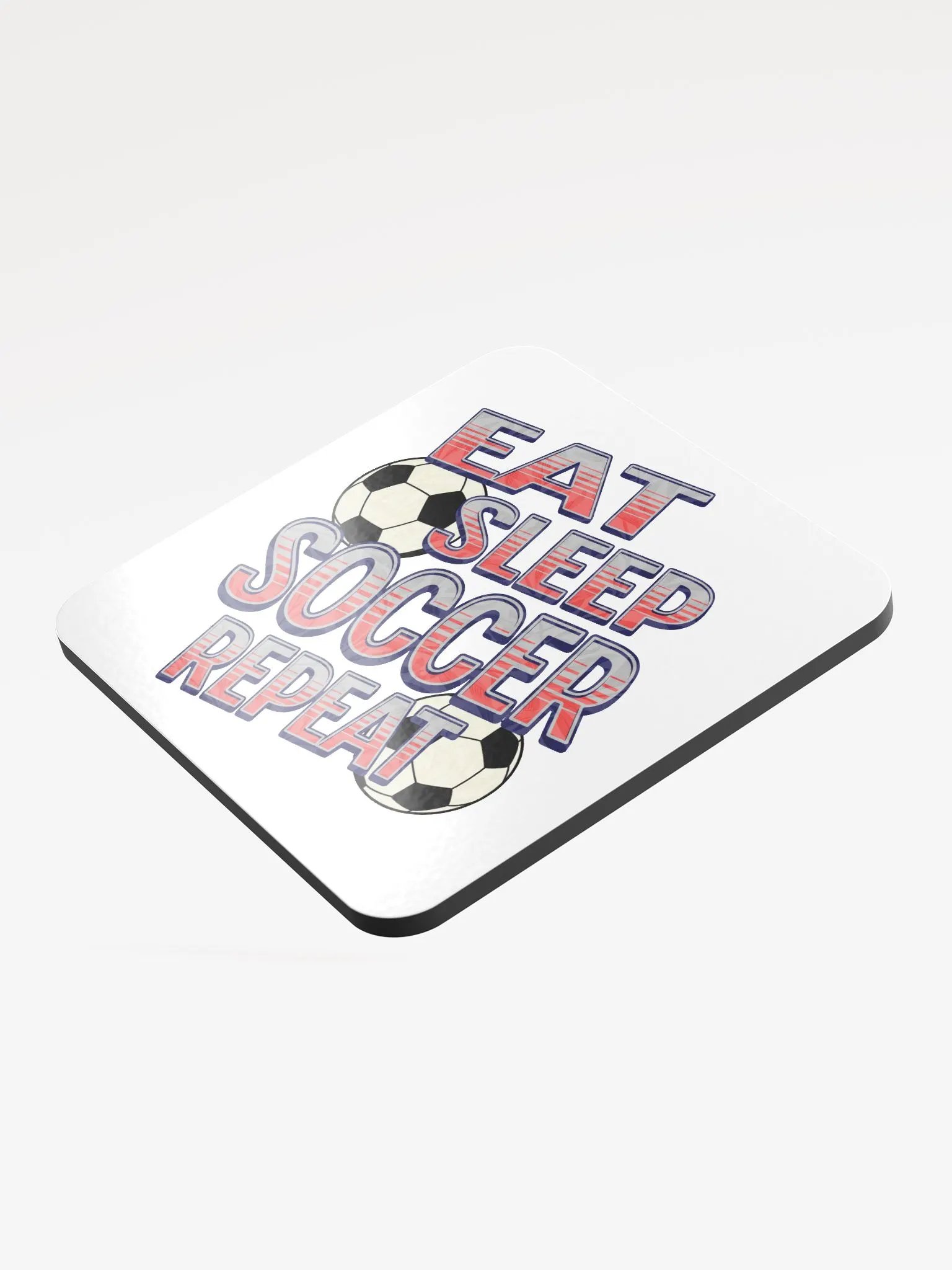 Eat Sleep Soccer Repeat Angle Fanatic Glossed Cork Coaster product image (4)