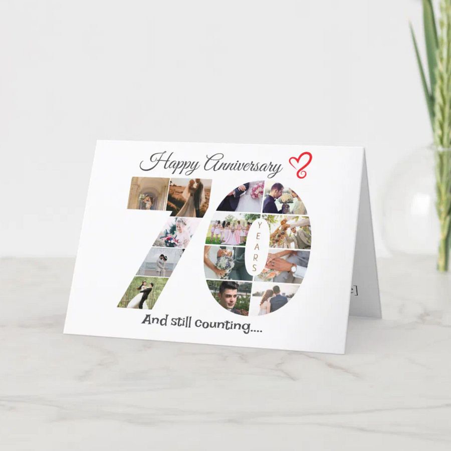 70 Year Anniversary Photo Card Editable Canva Template product image (3)