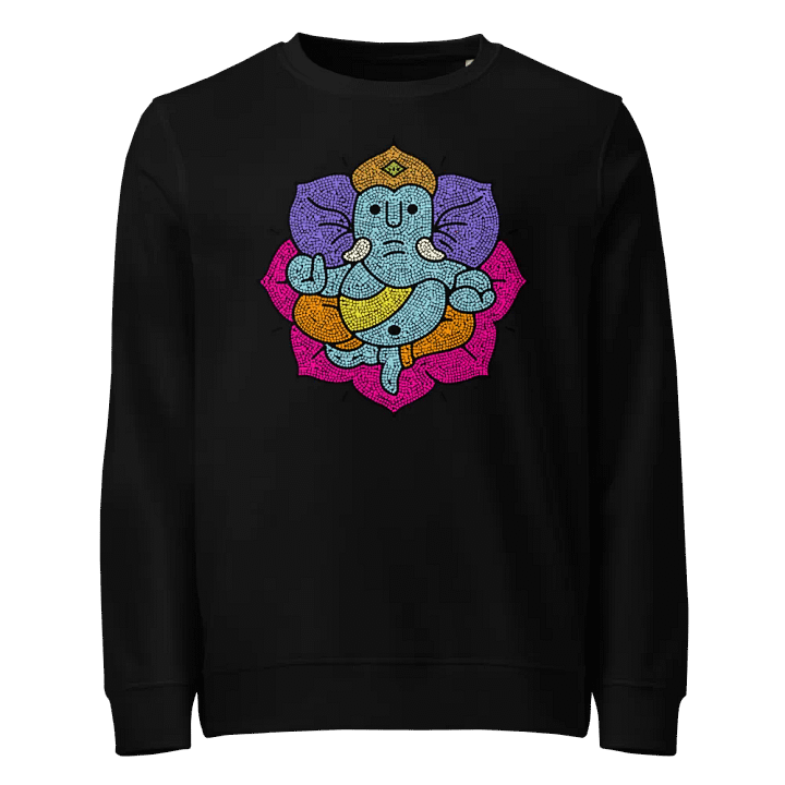 Ganesha Mosaic Lotus | Vibrant Spiritual Art - Unisex Sweatshirt product image (1)