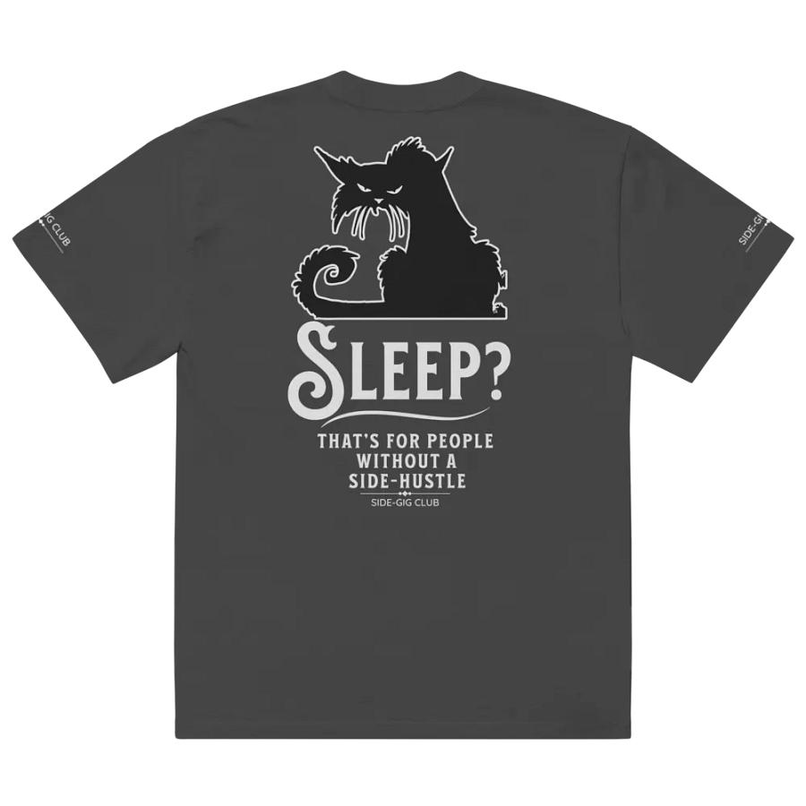 Sleepless Grind: Hustler Cat Oversized Tee Streetwear Edition product image (4)