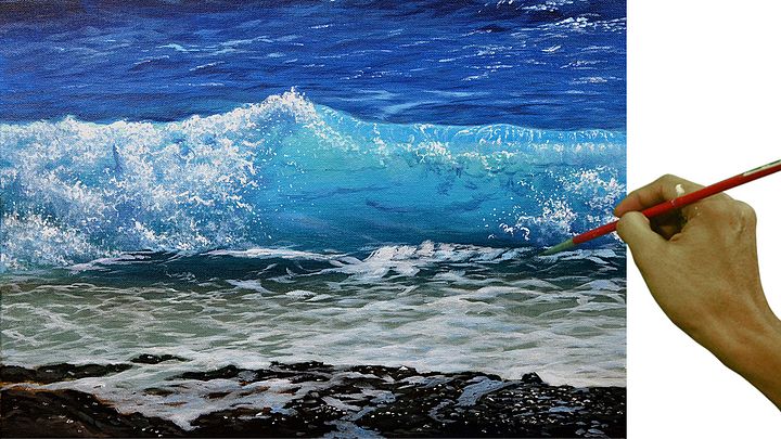 DOWNLOADABLE TUTORIAL - Realistic Crashing Waves in Acrylics product image (2)