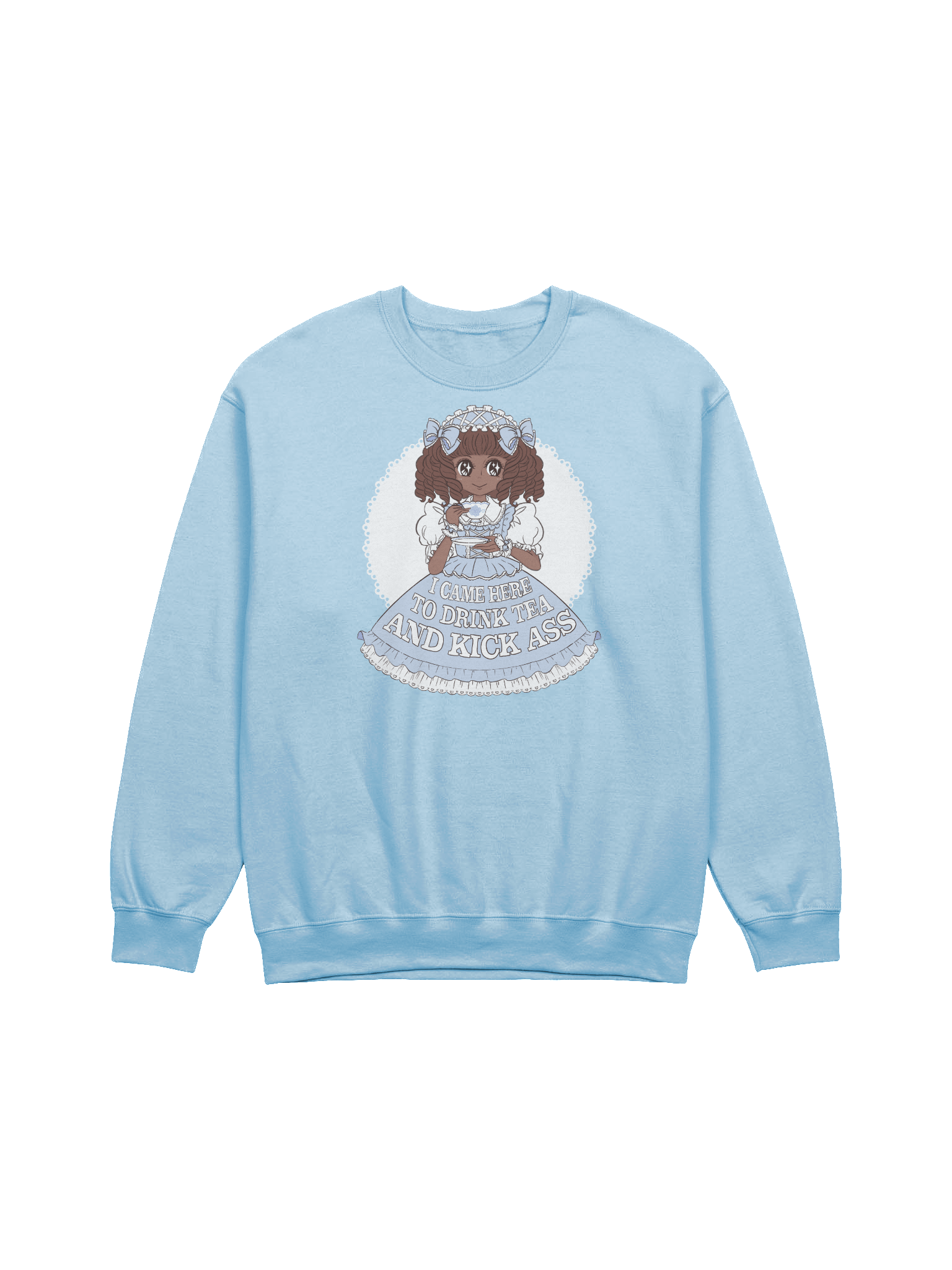 I Came Here to Drink Tea & Kick Ass (Oldschool, Blue) sweatshirt product image (1)