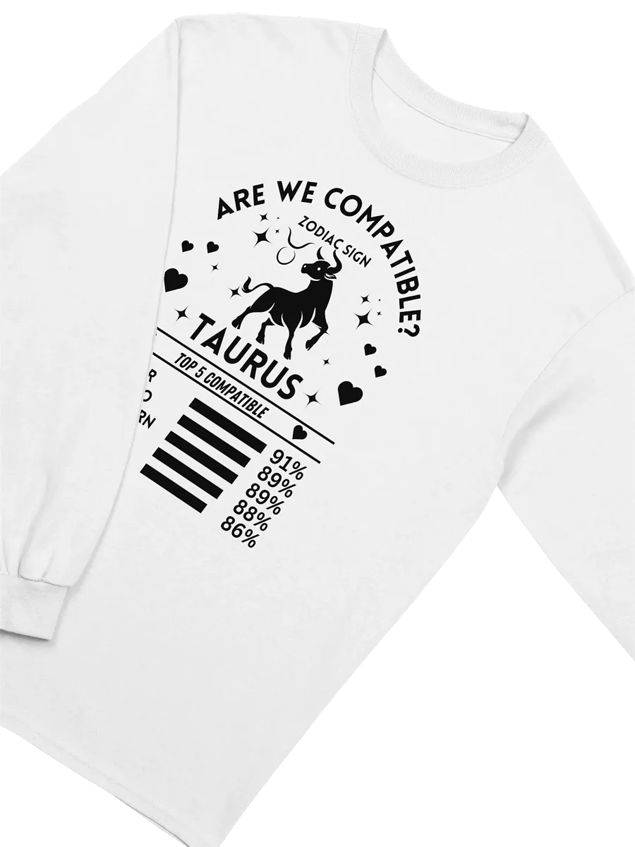 Taurus Zodiac Sign Romantic Compatibility - Gildan Ultra Cotton Unisex Long Sleeve T-Shirt - Light Colors product image (3)