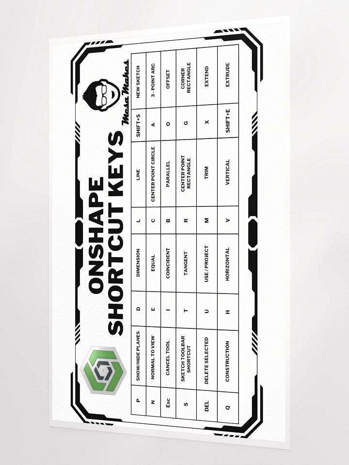Mesa Makes a Poster for Onshape Shortcuts product image (2)