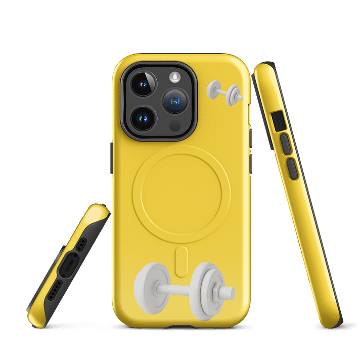 Yellow Double White Dumbbell iPhone® Case product image (3)