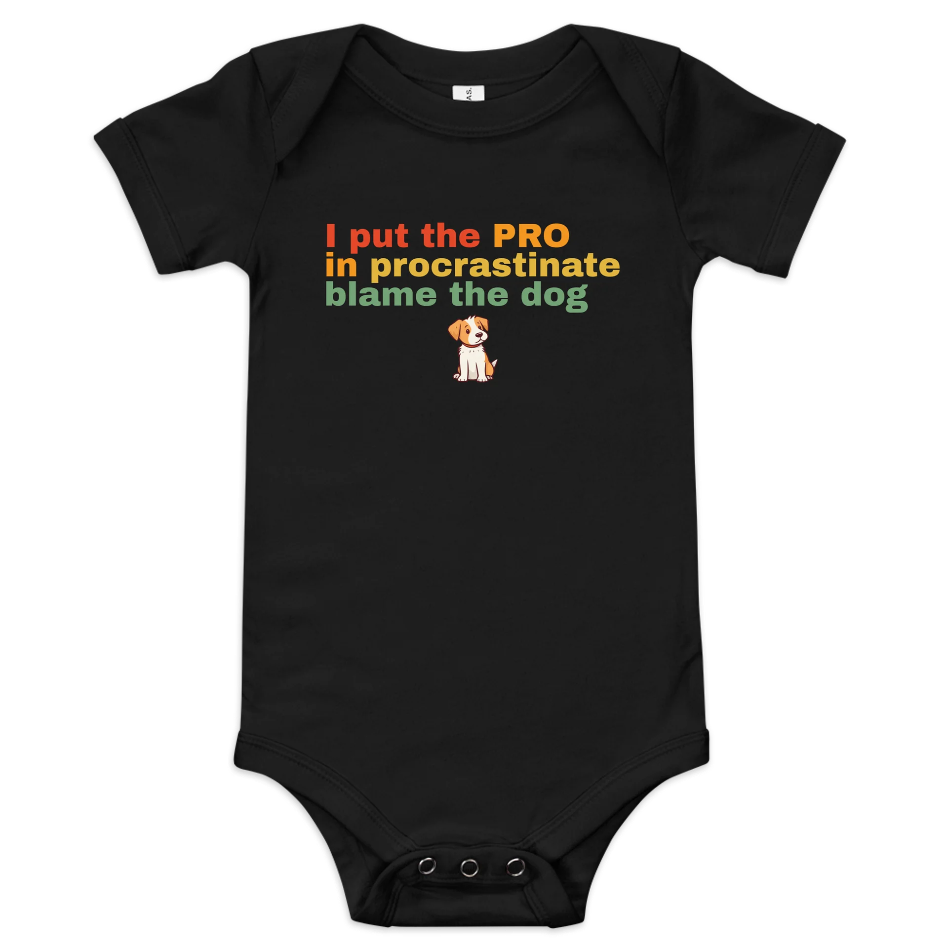 No Procrastination Pup Baby Onesie product image (1)