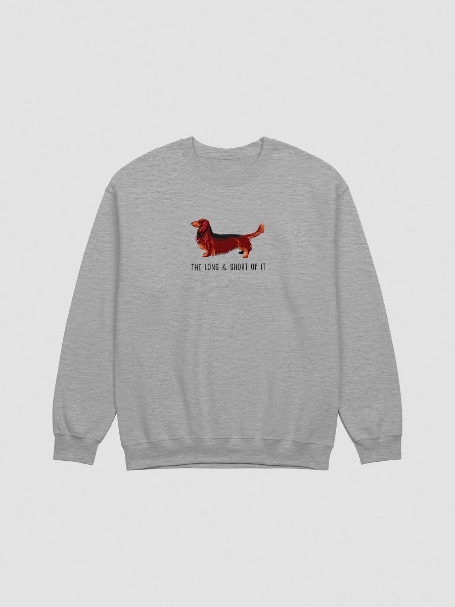 The Long & Short of It Sweatshirt (Embroidered) of a Longhaired Dachshund(Red & Tan) product image (10)