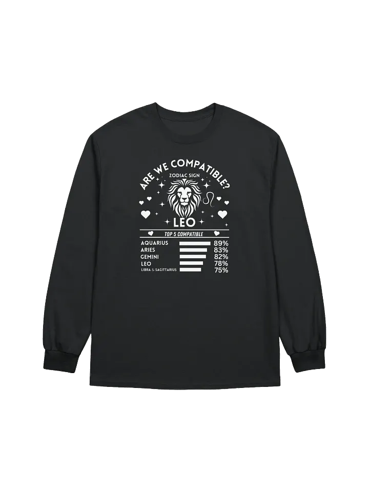 Leo Zodiac Sign Romantic Compatibility - Gildan Ultra Cotton Unisex Long Sleeve T-Shirt - Dark Colors product image (2)