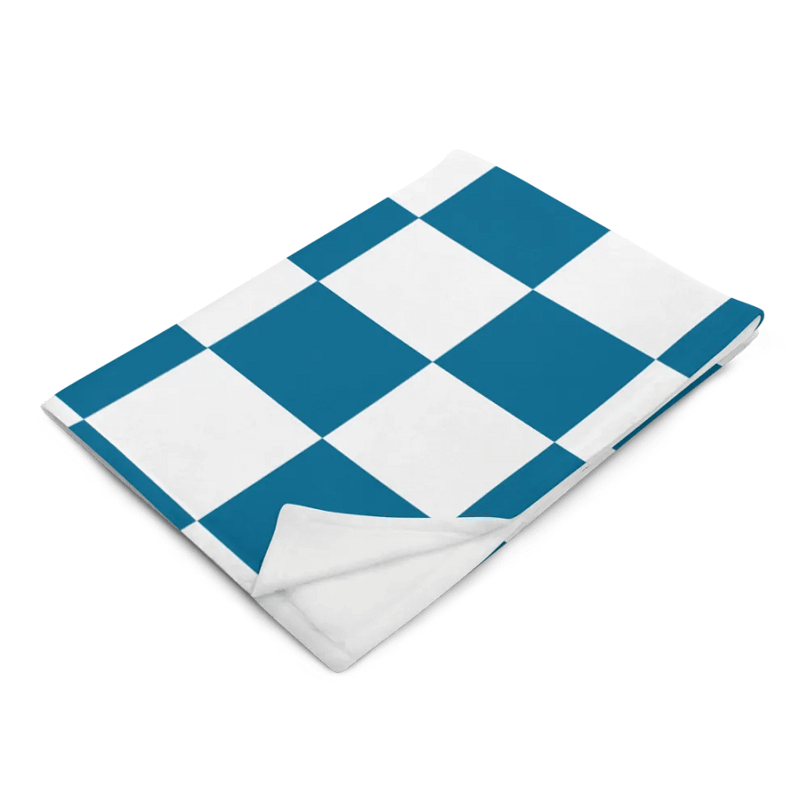 Squares White and Teal/Throw Blanket by Allcolor product image (4)