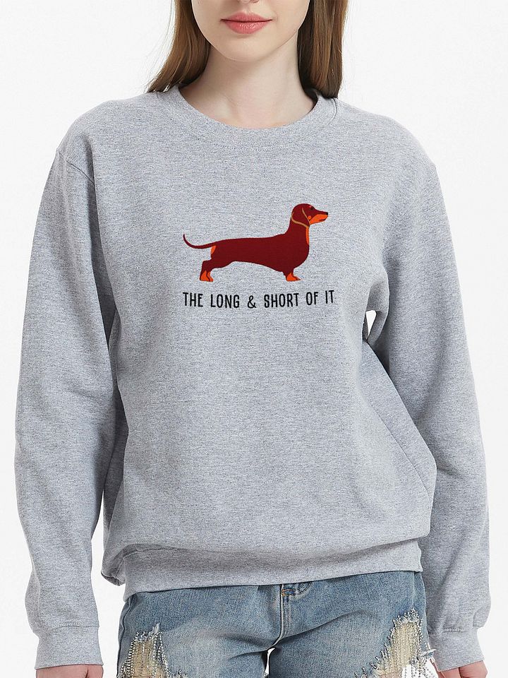 The Long and Short of It Sweatshirt (Embroidered) of a Dachshund(Red & Tan) product image (2)