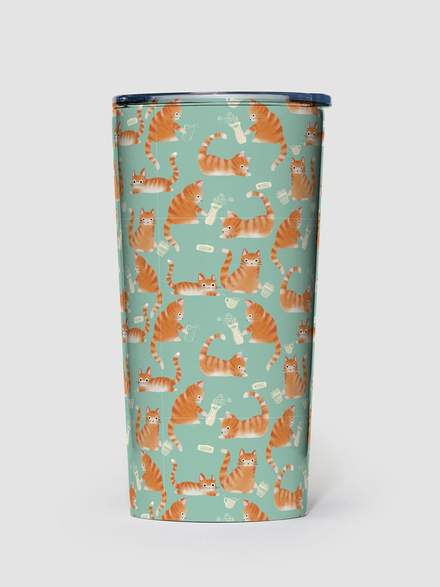 Bad Orange Tabby Cats Knocking Stuff Over Tumbler, Green product image (1)