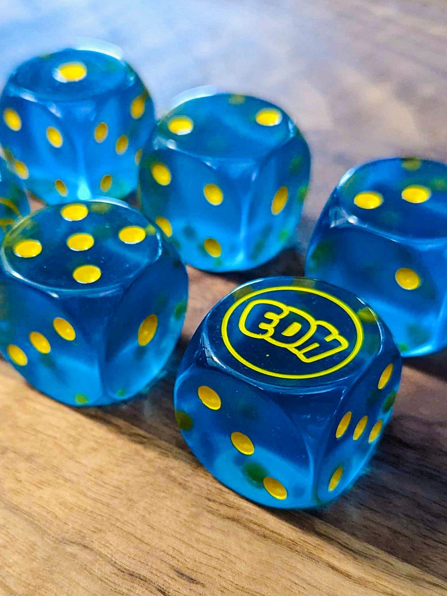 Oversized Translucent Blue Dice Set - 30mm product image (2)