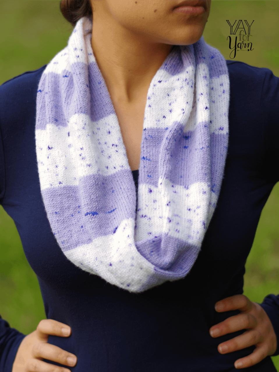 Speckled Stripes Infinity Scarf - PDF Knitting Pattern & Video Tutorial product image (1)