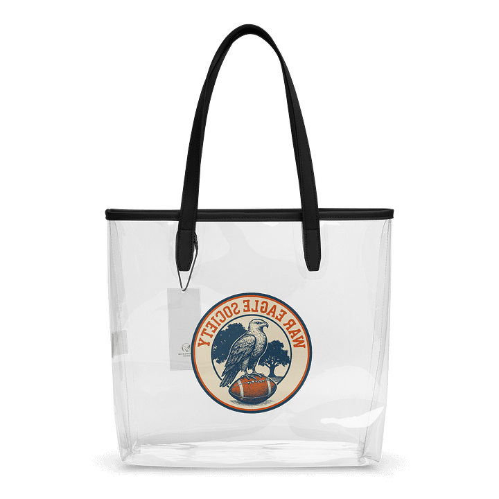 Clear Stadium Approved Tote Bag for Auburn Fans | "War Eagle Society" Transparent Shoulder Bag | Game Day Essential product image (2)