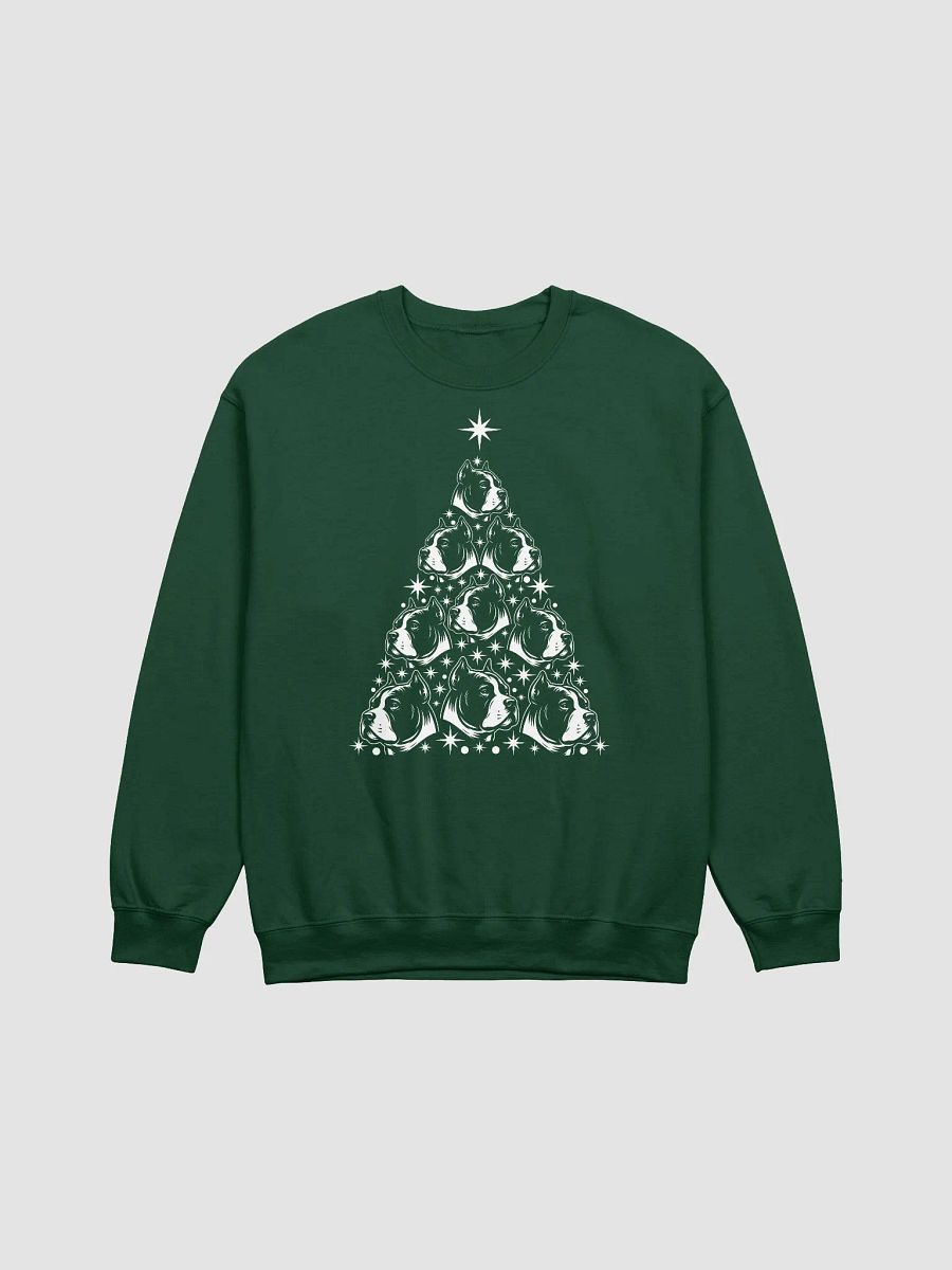 American Staffordshire Terrier(Cropped Ears) Christmas Tree Sweatshirt Design for Staffy Paw-rents product image (13)