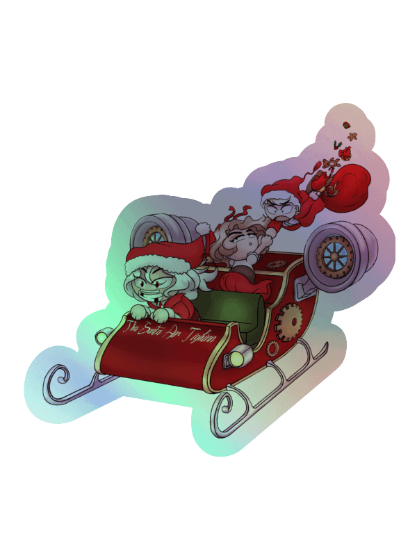 "Tha Santa Air Tighinn" Scarvenmot Trio Sleigh Kiss-Cut Holographic Sticker product image (5)