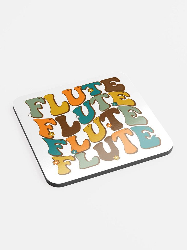 Groovy Wavy Flute Cork Coaster Retro and White product image (2)
