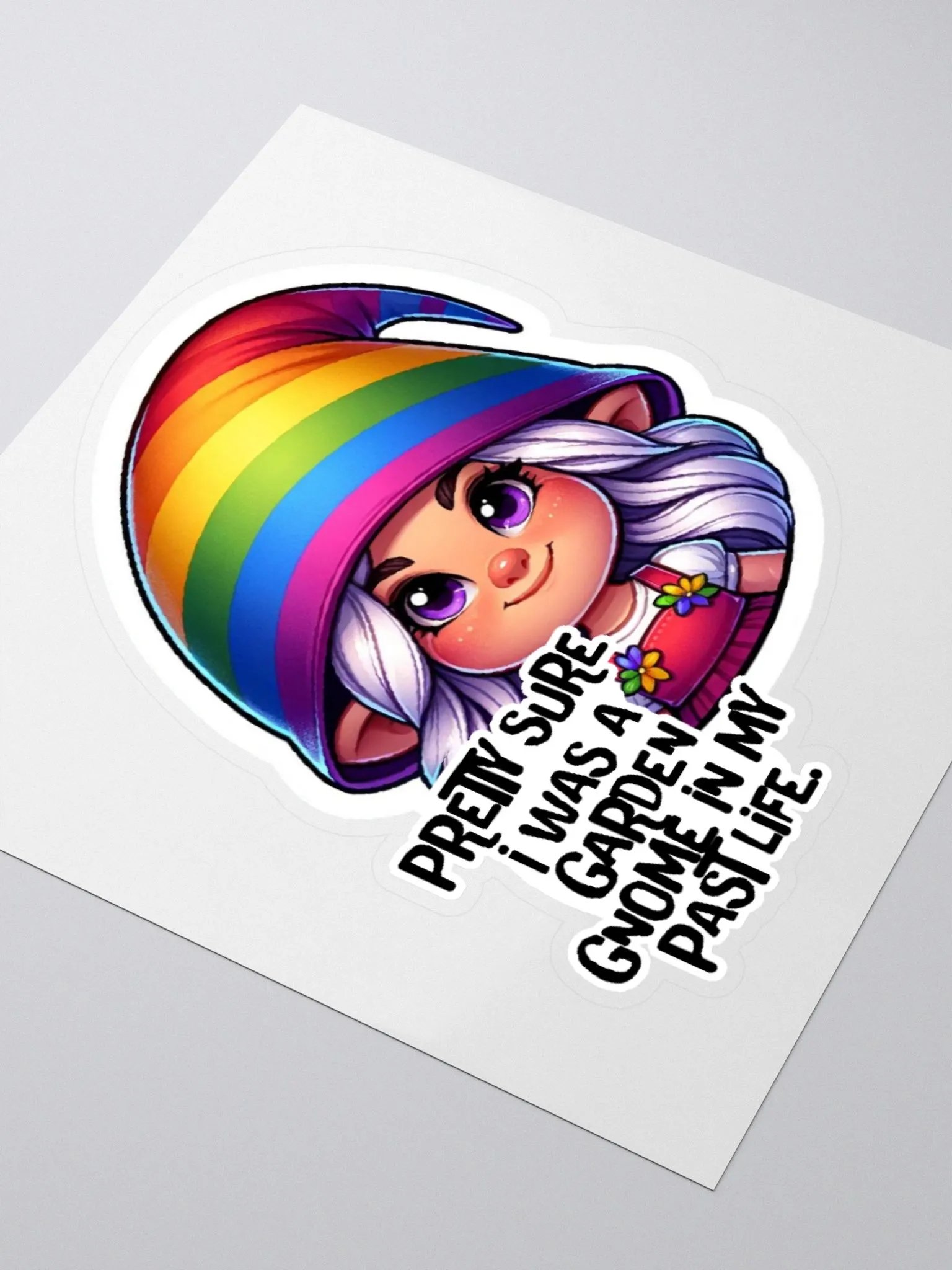 Rainbow Garden Gnome Sticker-Rainbow Sticker-Gnome LGBTQIA+ Sticker product image (8)