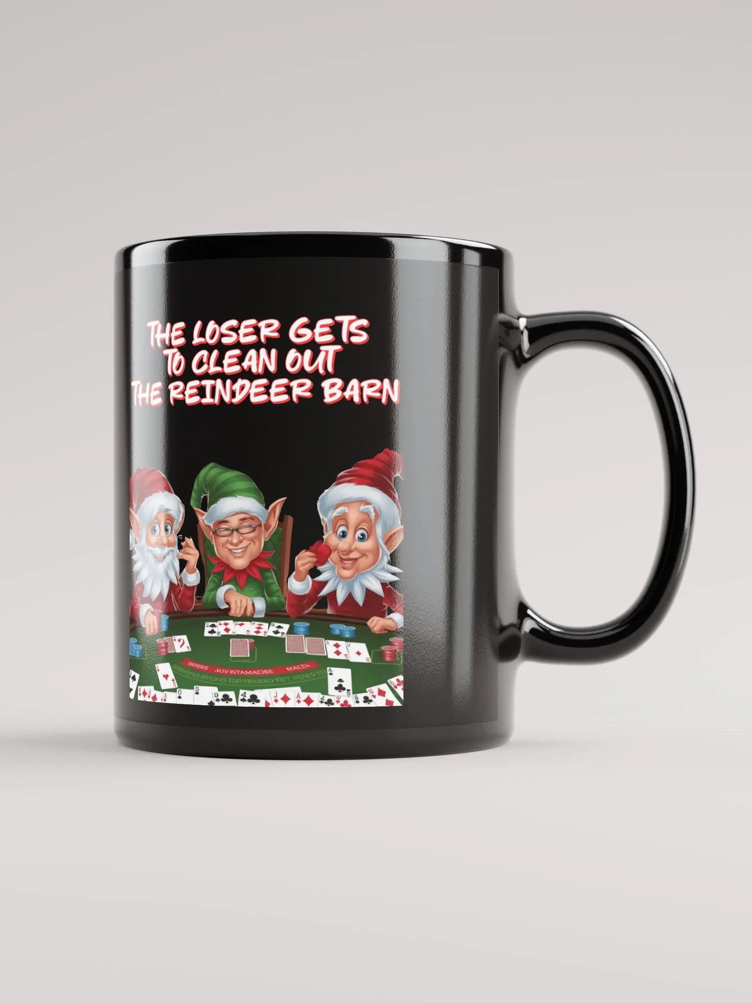 The Loser Gets To Clean Out The Reindeer Barn - Black Mug product image (1)