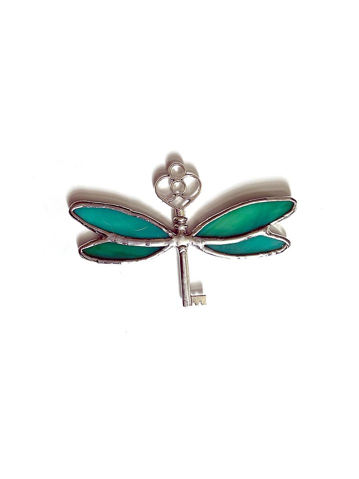 Flying Key Stained Glass Suncatcher (Dragonfly) product image (1)