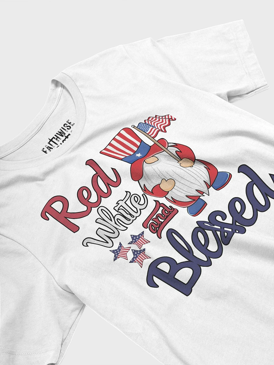 Red, White And Blessed Gnome T-Shirt product image (5)