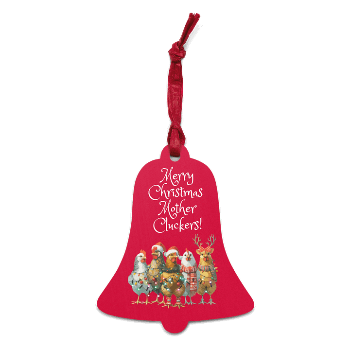Christmas Chickens Wooden Bell Ornament product image (2)