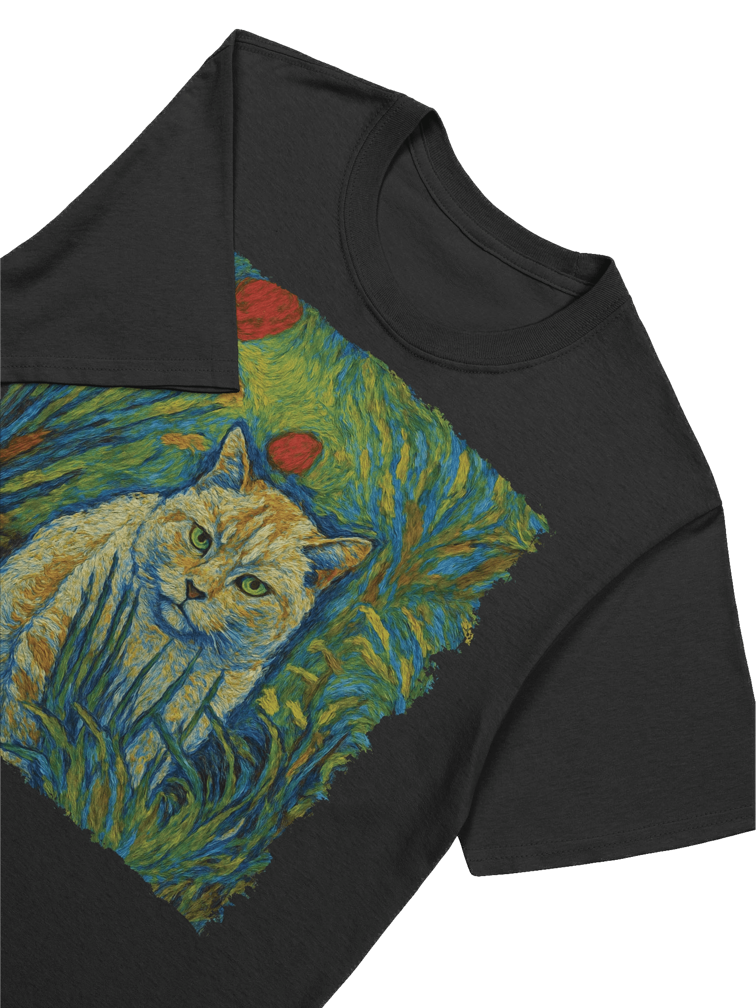 Staring Cat in Garden Van Gogh Style T-Shirt product image (83)