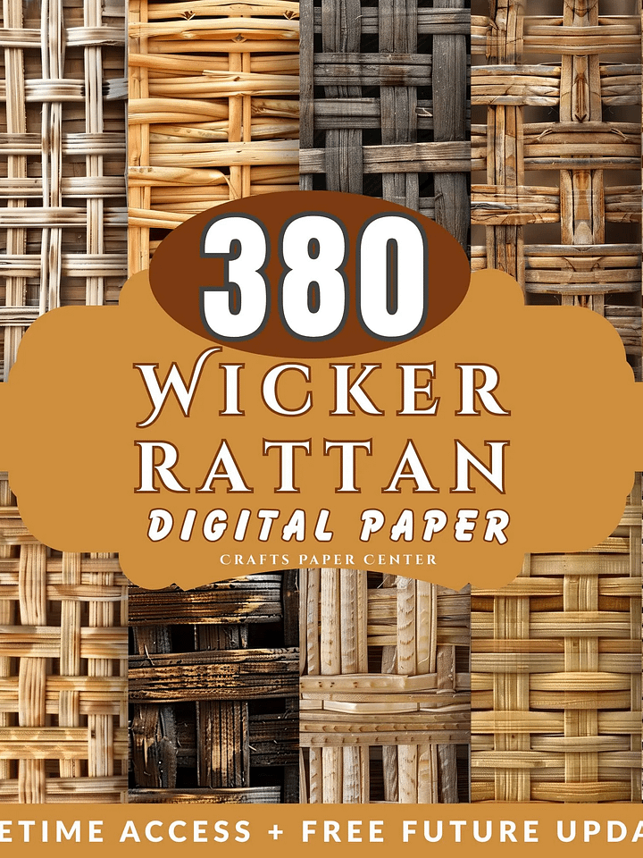 Wicker Rattan Texture Digital Paper Seamless Natural Weave Patterns product image (2)