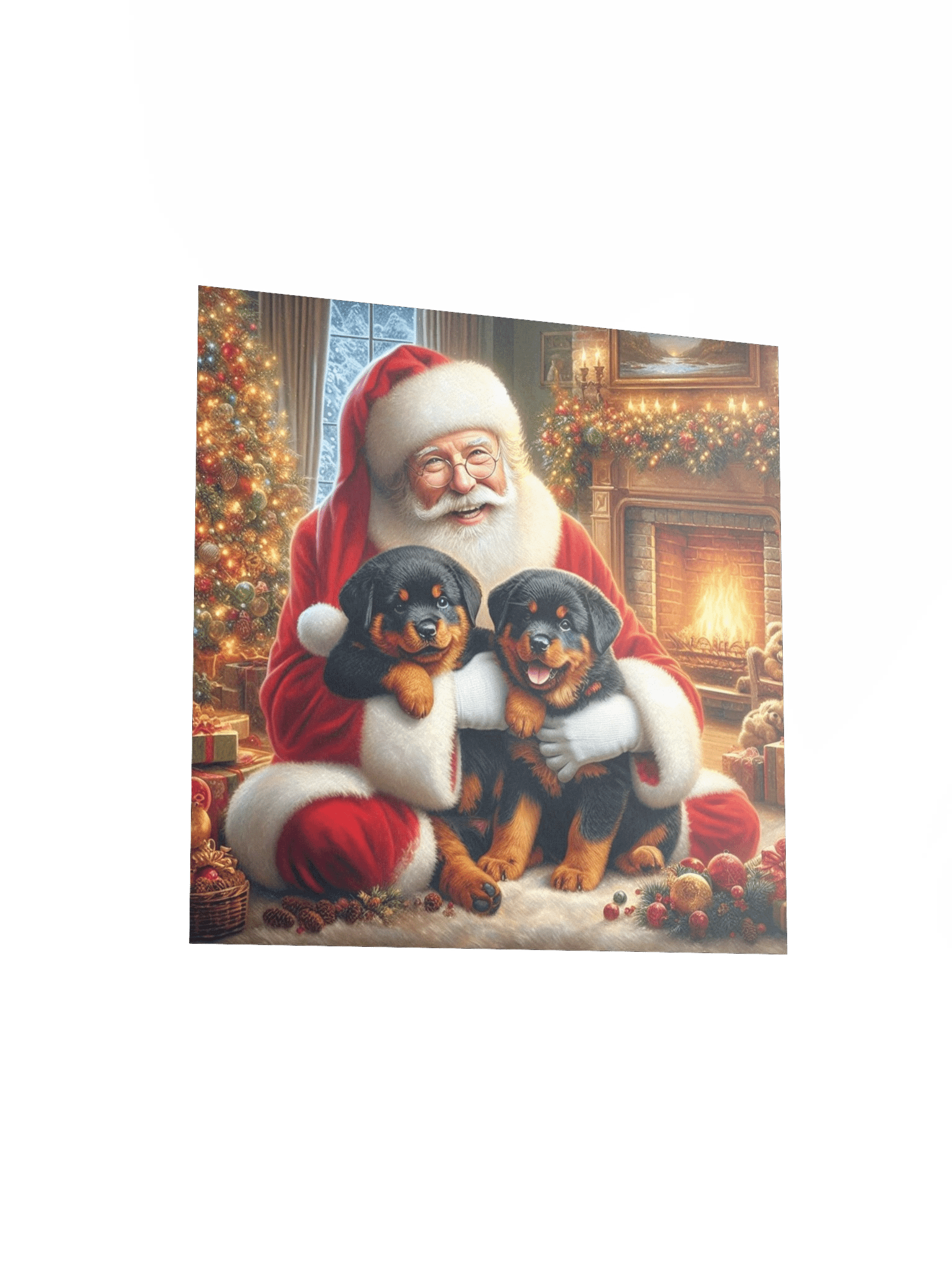 Rottweiler Santa's Puppy Party Matte Poster product image (13)