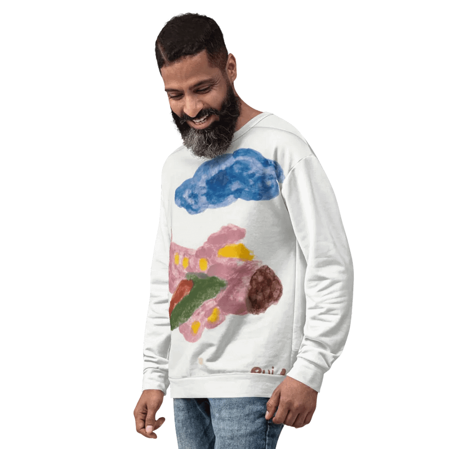 Kid Airplane (All-Over Print Recycled Unisex Sweatshirt) product image (7)