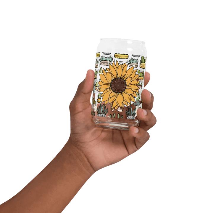 Sunflower Cacti Glass Can Sipper product image (2)