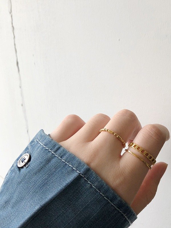 Chain Link Adjustable Ring | 18K Gold Plated product image (5)