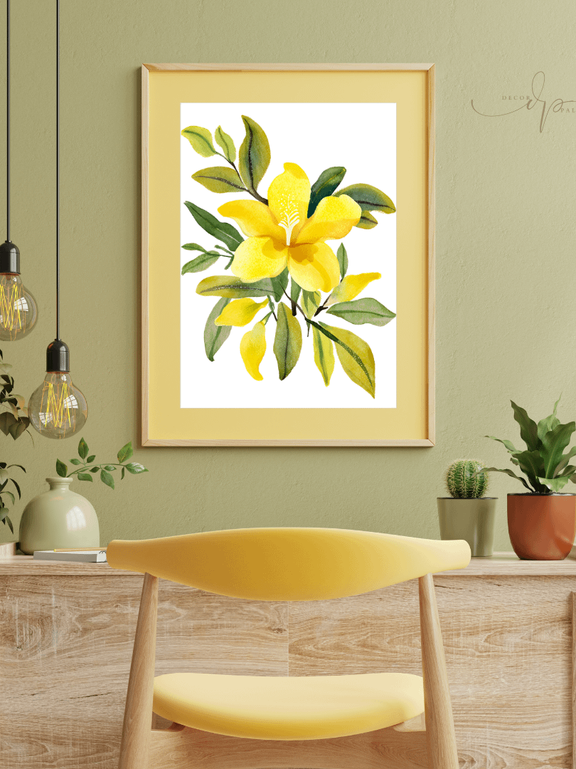 Watercolour Painting Printable Wall Art of ALLAMANDA product image (2)